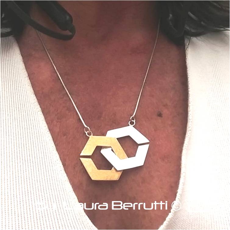 Laura Berrutti hexagons keum boo minimalist jewelry pendant necklace chain portland oregon montevideo uruguay gucci