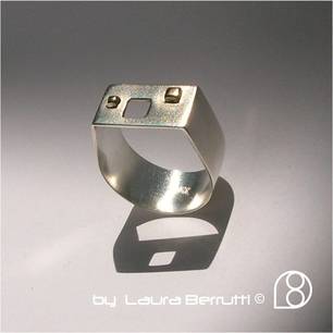 gold top squares space ring sterling minimalist laura berrutti