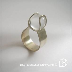 sphere tension crystal ring sterling minimalist laura berrutti