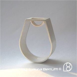 gold curved top ring sterling minimalist laura berrutti