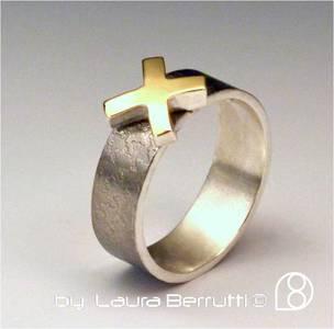Gold sterling silver ring houndstooth minimalist laura berrutti