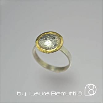 Gold sterling silver ring houndstooth minimalist laura berrutti