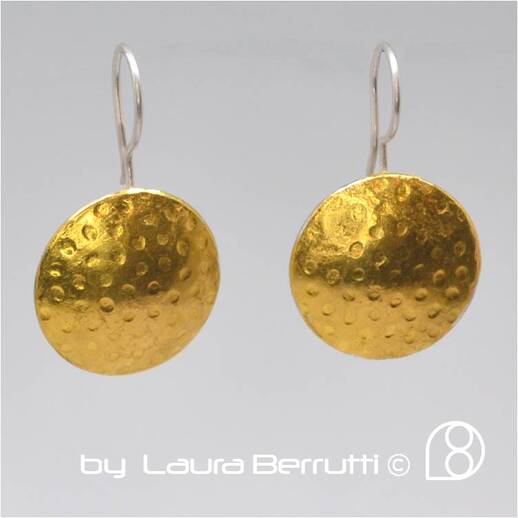 dangle gold modern round earrings minimalistic texture dome dots polka  modern laura berrutti oregon portland uruguay joyeria argentina architectural keum boo