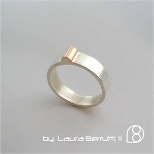 gold top wedding ring sterling minimalist laura berrutti