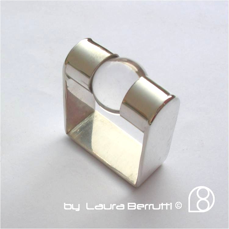 square sphere tension crystal ring sterling minimalist laura berrutti